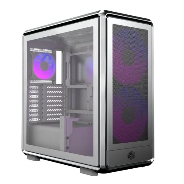 CASE RGB COOLER MASTER MASTERFRAME 600 MESH SILVER MID TOWER VENTILADORES 3 (2X200MM + 1X120MM) CON VIDRIO TEMPLADO MF600M-SGNN-S01 PLATEADO
