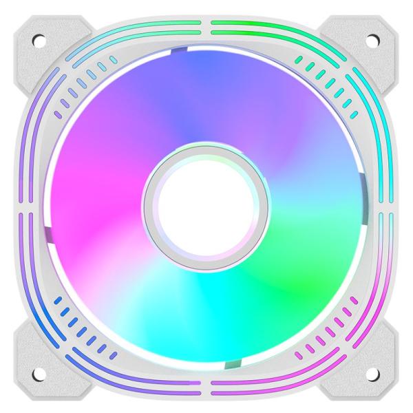 ABANICO ARGB FORMULA V LINE NULIGHT 12WH ARPW REVERSE 120 MM  4 PIN PWM + 3 PIN ARGB 4711401663003 BLANCO