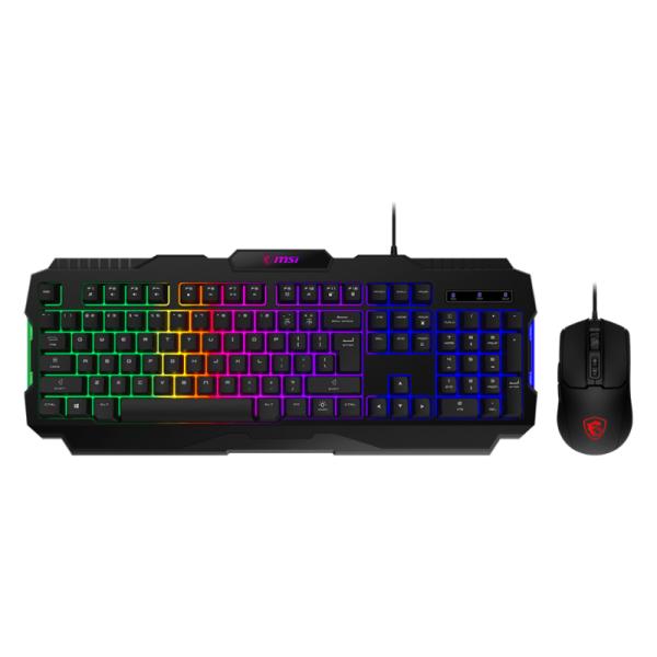 TECLADO Y MOUSE GAMING RGB MSI FORGE GK100 COMBO US ALÁMBRICO USB INGLES S11-04US20L-HH9 NEGRO