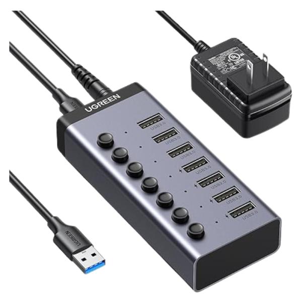 HUB UGREEN 7 PUERTOS USB 3.0 TRANSFERENCIA 5 GBPS 90305