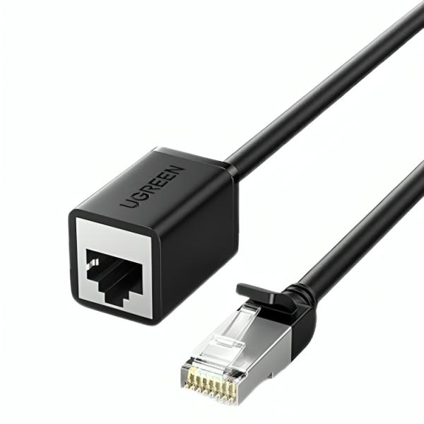 CABLE UTP UGREEN NW112 CAT 6 F/UTP RJ45 MACHO A HEMBRA 0.5 M 11278 NEGRO