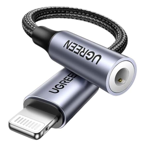 CABLE DE EXTENSIÓN UGREEN US211 LIGHTNING MACHO A HEMBRA REDONDO 10CM 30756 NEGRO