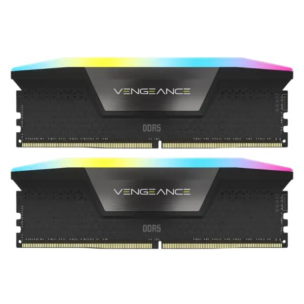 MEMORIA RAM PC 16GB (2X8GB) CORSAIR VENGEANCE RGB DDR5 5200MT/S CL40 CMH16GX5M2B5200C40 NEGRO
