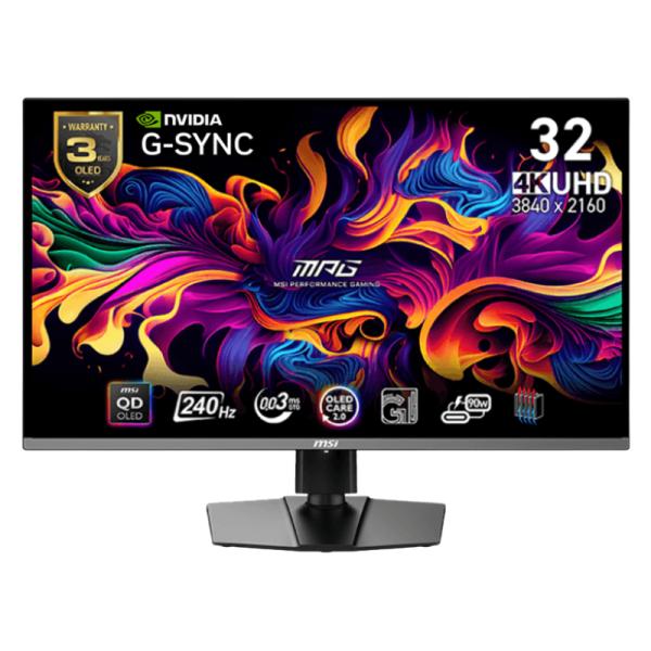 MONITOR MSI MPG 321URX QD-OLED 31.5 PULG PLANA 3840X2160 240HZ QD-OLED G-SYNC DISPLAYPORT / HDMI / USB-C  9S6-3DD29A-002 NEGRO