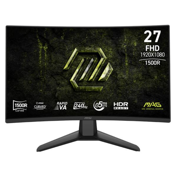 MONITOR GAMING MSI MAG 274CF X24 27 PULG CURVA 1500R 1920X1080 240HZ VA RÁPIDO FREESYNC DISPLAYPORT / HDMI 9S6-3CF51T-004 NEGRO