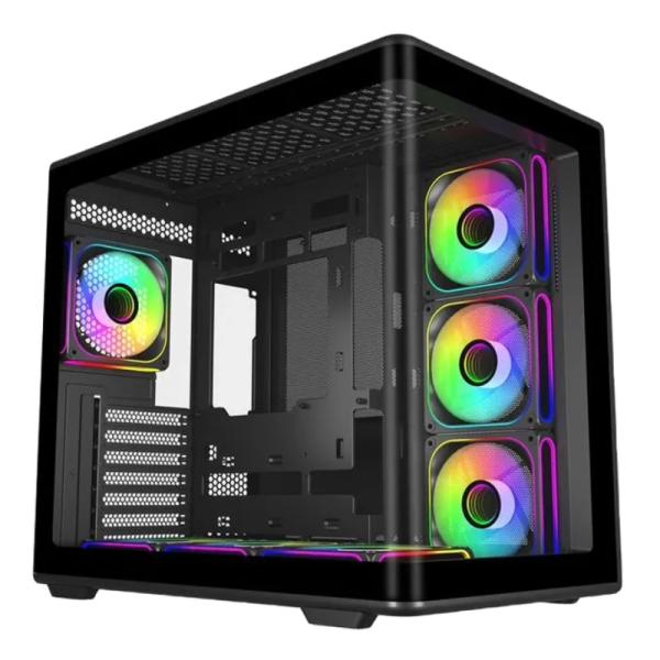 CASE ARGB COOLER MASTER ELITE 600 MID TOWER VENTILADORES 7 DE 120MM CON VIDRIO FRONTAL Y LATERAL E600-KGNN-S02