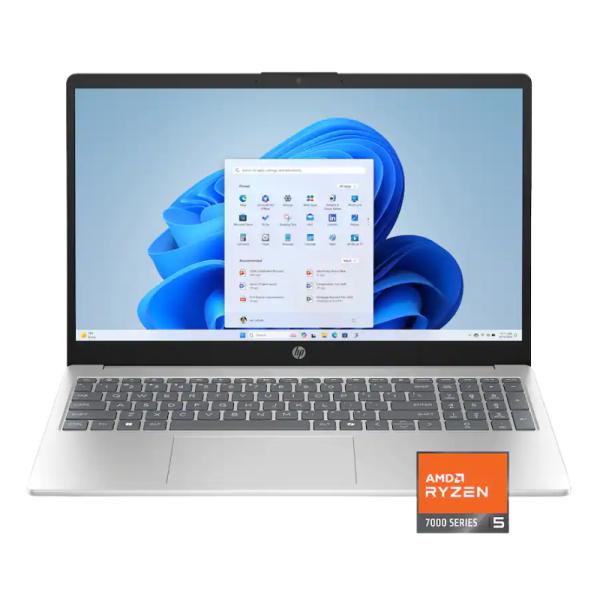 LAPTOP HP 15-FC0146DX 15.6 PULG RYZEN 5-7520U 8GB 512GB WIN 11 INGLES TOUCH PLATEADO