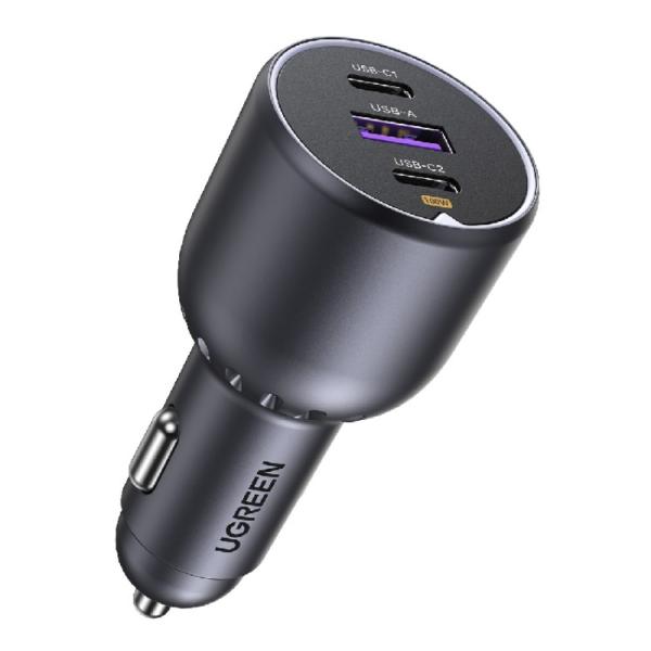 CARGADOR DE CARRO UGREEN EC705 130W 3 PUERTOS CARGA RAPIDA 55511