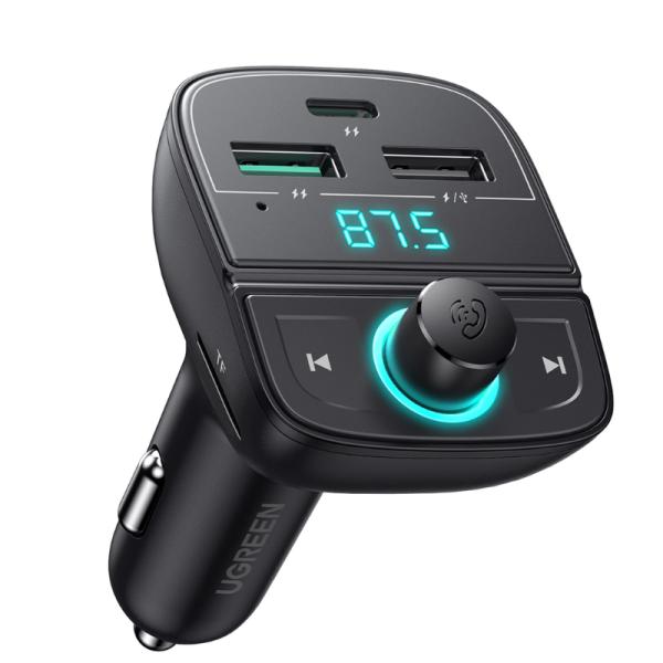 CARGADOR DE CARRO UGREEN CD229 BLUETOOTH 5.0 / PD / QC3.0 / USB / TF 80910