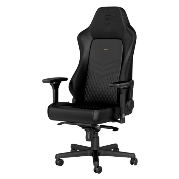 SILLA GAMING NOBLECHAIRS  HERO CUERO AUTENTICO NBL-HRO-RL-BLA-AF NEGRO