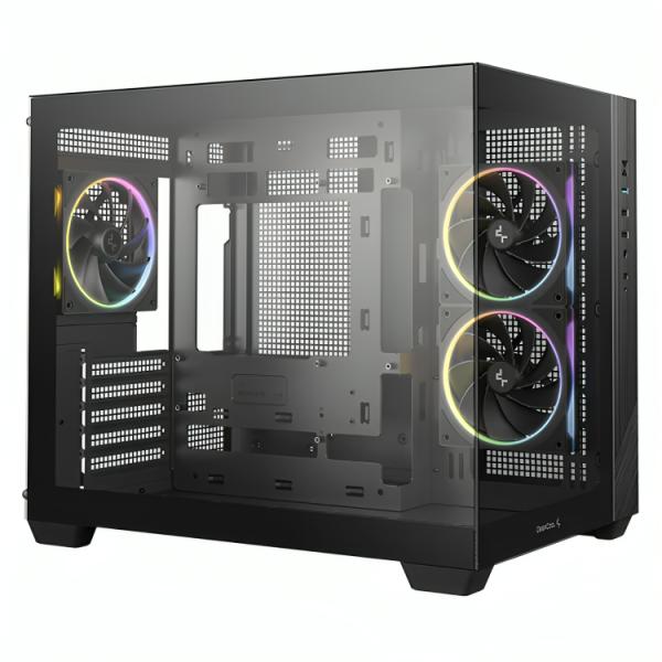 CASE DEEPCOOL CG330 3F MID TOWER VENTILADORES 3 DE 120MM CON PANEL FRONTAL Y LATERAL R-CG330-BKNGM3-G NEGRO