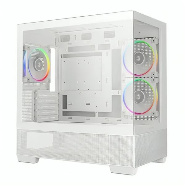 CASE ARGB DEEPCOOL CG380 3F WH MID TOWER VENTILADORES 3 DE 120 MM CON PANEL LATERAL Y FRONTAL R-CG380-WHAGM3-G BLANCO