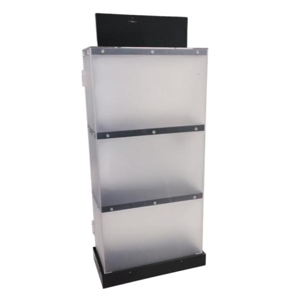 DISPLAY SIN LOGO DE ACRILICO 320 X 170 X 600 MM SIN LOGO IMPRESO FD321760002C NEGRO