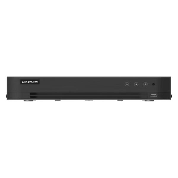 GRABADORA DVR HIKVISION iDS-7208HUHI-M1/XT 8/4 CANALES HASTA 8 MP / 4K HASTA 12 TB (1 SATA) ACUSENSE H.265 PRO+ CON AUDIO Y ALARMAS NEGRO