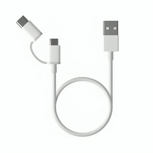 CABLE XIAOMI MI 2 EN 1 USB-A A USB-C 15303 BLANCO