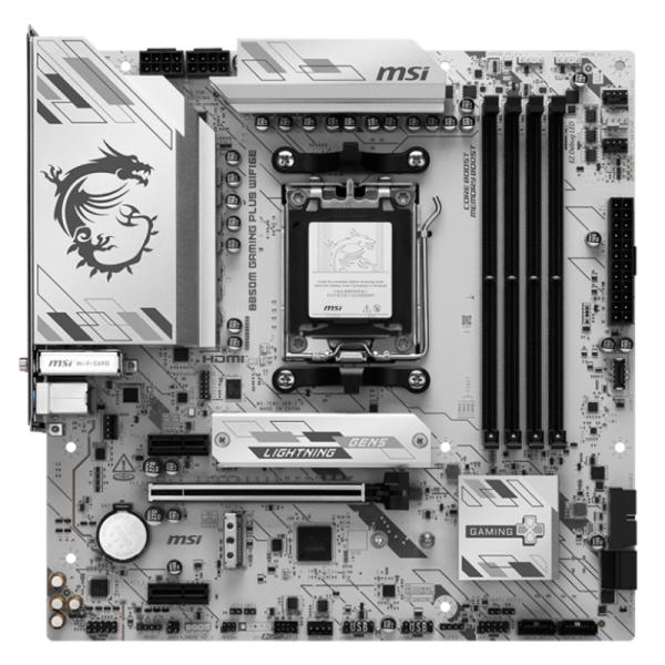 TARJETA MADRE MSI B850M GAMING PLUS WIFI6E AM5 MICRO-ATX DDR5 911-7E81-001 BLANCO