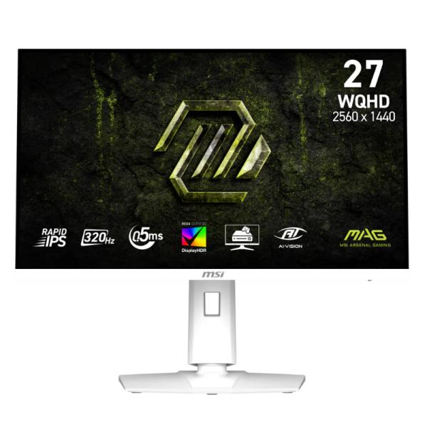 MONITOR GAMING MSI MAG 274QRFW X32 27 PULG PLANA WQHD 2560X1440 320HZ RAPID IPS G-SYNC 9S6-3CE49H-036 BLANCO