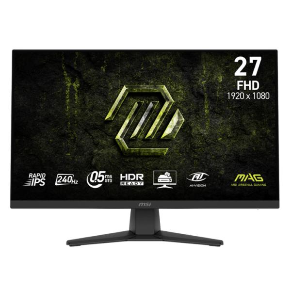 MONITOR GAMING MSI MAG 272F X24 27" PLANA FHD 1920X1080 240 HZ RAPID IPS AMD FREESYNC PREMIUM 9S6-3CE11M-026