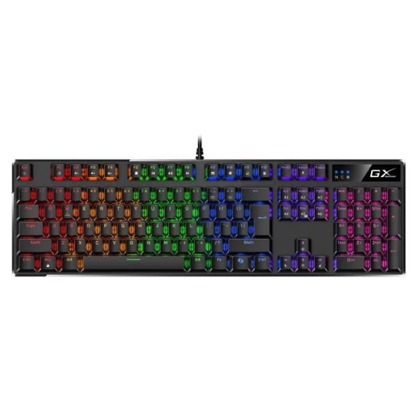 TECLADO GAMING RGB GENIUS SCORPION K12 MEC&Aacute;NICO AL&Aacute;MBRICO USB ESPA&Ntilde;OL SWITCH CAFE 31310057401 NEGRO