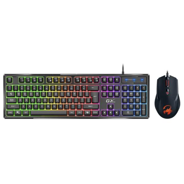 TECLADO Y MOUSE GAMING RGB GENIUS SCORPION KM-GX6 ALÁMBRICO USB ESPAÑOL 31330010401 NEGRO
