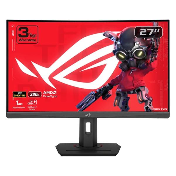 MONITOR GAMING ASUS XG27WCMS 27" CURVO 2560 X 1440 280 HZ FREESYNC DP HDMI Y USB-C 90LM09Y1-B013B0 NEGRO