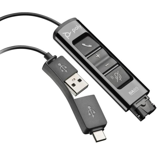 ADAPTADOR DIGITAL HP 786C7AA USB A QD POLY DA85 CON PUERTO USB-A y USB-C