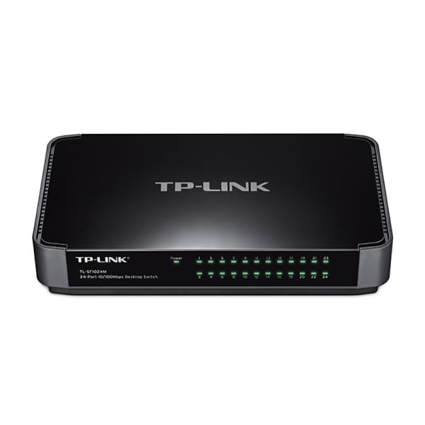 SWITCH TP LINK TL-SF1024M(UN) 24 PUERTOS RJ45 10/100 MBPS NO ADMINISTRABLE NEGRO