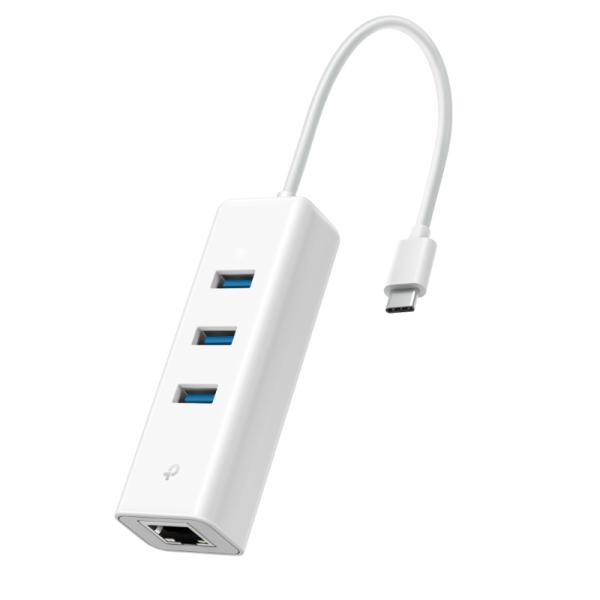 ADAPTADOR TP LINK UE330C(UN) USB-C 3 PUERTOS USB 1 PUERTO GIGABIT ETHERNET 5 GBPS