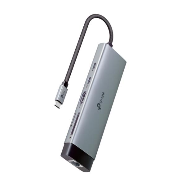 HUB TP-LINK UH9120C(UN) USB-C 9 PUERTOS (3 USB-A / USB-C DATOS / USB-C PD / HDMI / ETHERNET / SD / MICROSD) 5 GBPS 4K 60HZ PD 100W GRIS