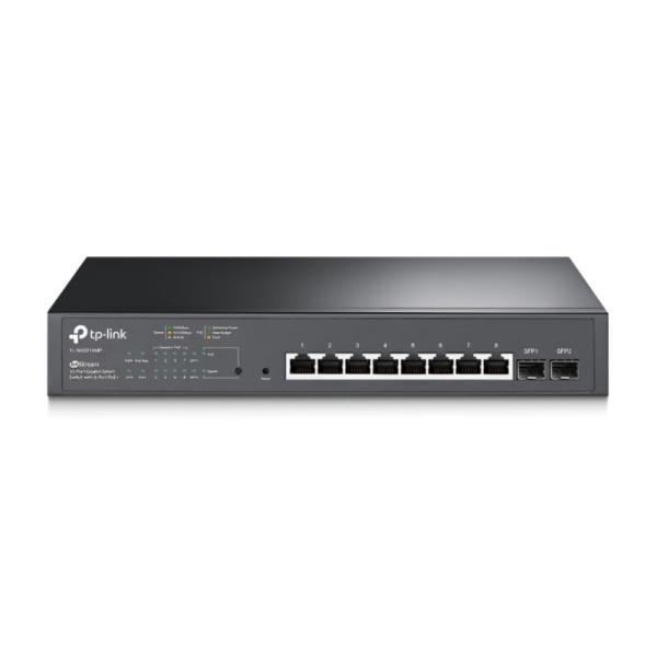 SWITCH TP LINK SG2210MP(UN) 8 PUERTOS POE+ 2 RANURAS SFP GIGABIT 10/100/1000 MBPS ADMINISTRABLE NEGRO