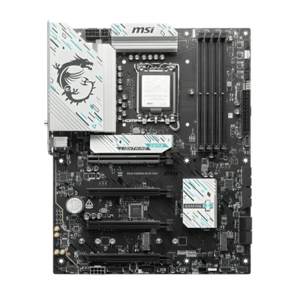 TARJETA MADRE MSI B860 GAMING PLUS WIFI LGA1851 ATX DDR5 911-7E41-003 NEGRO / BLANCO