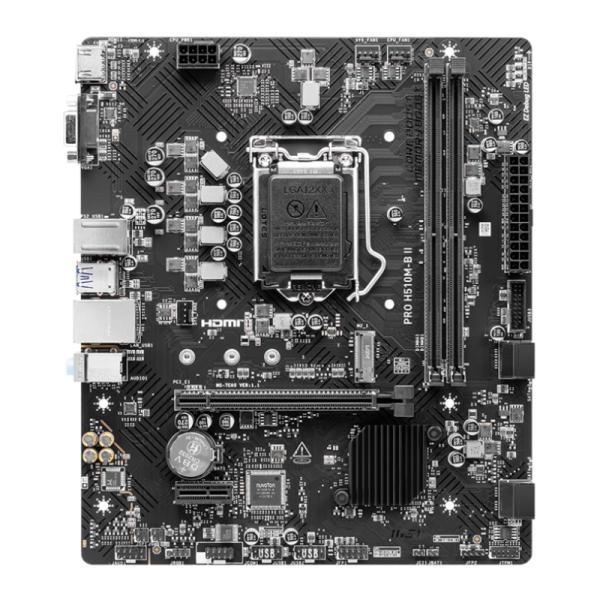 TARJETA MADRE MSI PRO H510M-B II LGA1200 M-ATX DDR4 911-7E05-014 NEGRO