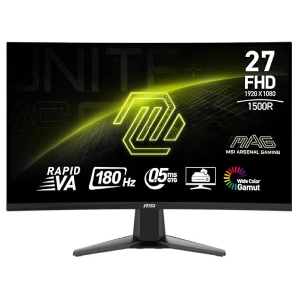 MONITOR MSI MAG 27C6F 27" CURVO 1920 X 1080 180 HZ FREESYNC DP Y HDMI 9S6-3CE11M-002 NEGRO