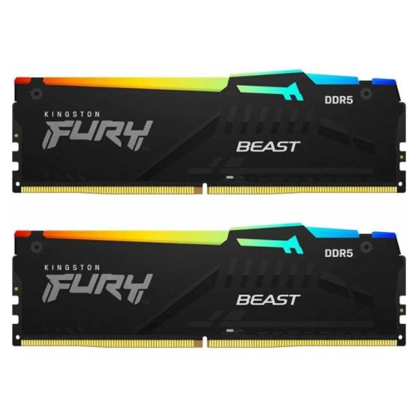 MEMORIA RAM PC 64GB (2X32GB) KINGSTON FURY BEAST DDR5 6400MHZ CL32 1.4V KF564C32BBEAK2-64 NEGRO