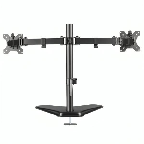 SOPORTE DE ESCRITORIO PARA MONITORES UNNO TEKNO TM8001BK COMPATIBLE CON MONITORES PLANOS DE HASTA 32 PULG CAPACIDAD DE 8KG CADA UNO CON ORGANIZADOR DE CABLES NEGRO