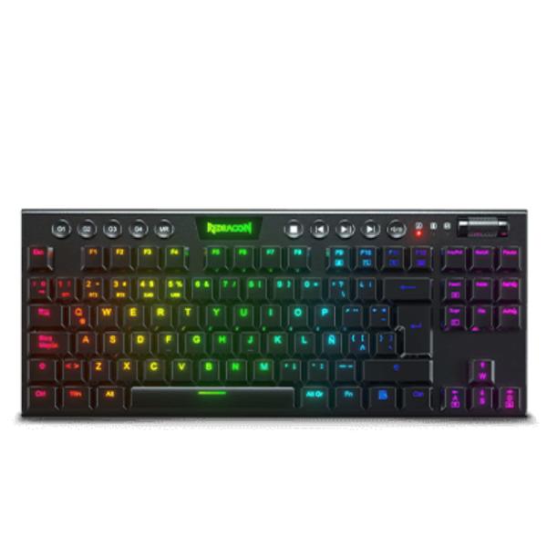 TECLADO GAMING RGB REDRAGON HORUS TKL K621 MECANICO INALAMBRICO ESPA&Ntilde;OL SWITCH ROJO NEGRO