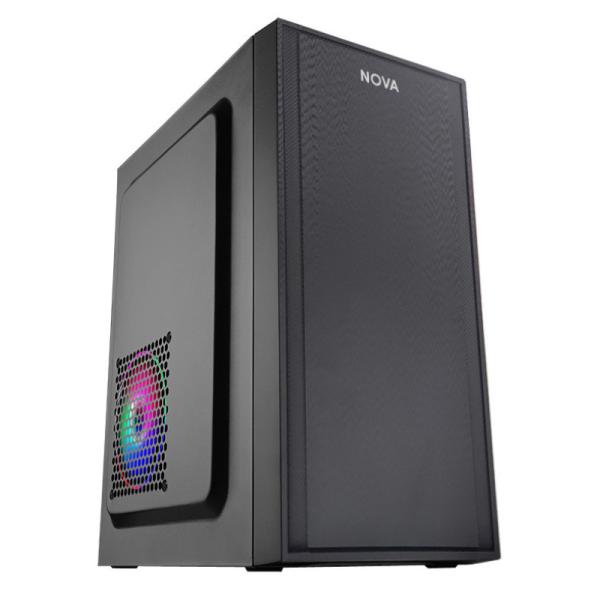 CASE NOVA CM03Q1RA003C MINI TOWER SIN VENTILACIÓN INCLUIDA CON FUENTE DE PODER 600W PE600RNF013C NEGRO
