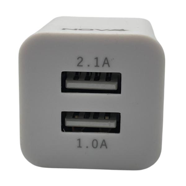 CARGADOR DE PARED NOVA PA010RBU001C 10W 2 PUERTOS USB-A BLANCO