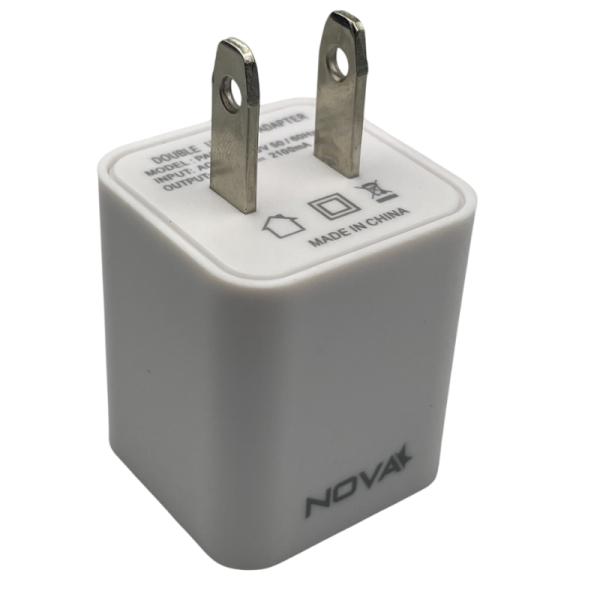 CARGADOR DE PARED NOVA PA010RBU001C 10W 2 PUERTOS USB-A BLANCO