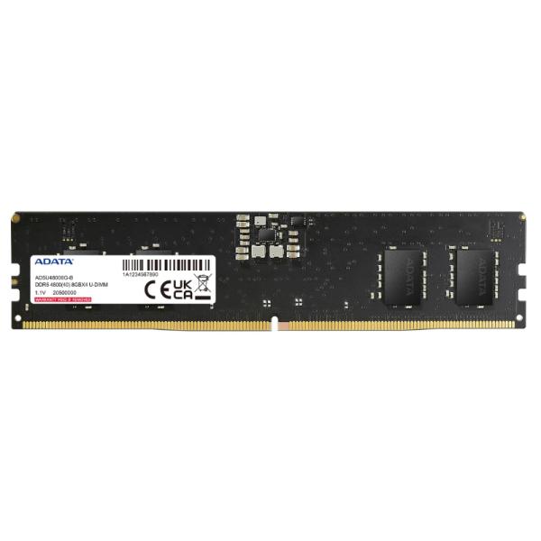 MEMORIA RAM PC 8GB ADATA AD5U48008G-S DDR5 4800MHZ CL NO ESPECIFICADO 1.1V NEGRO