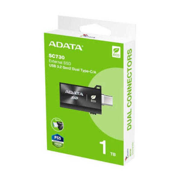 HD SOLIDO EXTERNO 1TB-ADATA SC730 USB 3.2 GEN 2 TIPO C/TIPO A 600 MB/S 600 MB/S SC730-1T-CACTI NEGRO