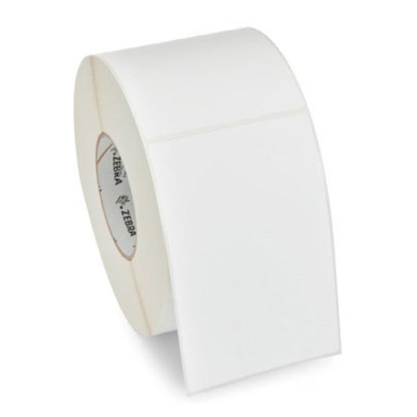 ROLLO DE ETIQUETA ZEBRA Z-ESSENTIALS 540T 4 PULG X 2 PULG NUCLEO 1 PULG 5.1 PULG OD CON PERFORACION 1770 ETIQUETAS/ROLLO 10043288