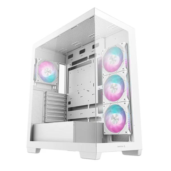 CASE DEEPCOOL CG580 4F WH MID TOWER VENTILADORES 4 DE 120MM CON PANLE FRONTAL Y LATERAL R-CG580-WHADA4-G-1 BLANCO