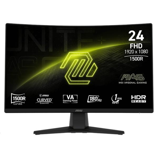 MONITOR MSI MAG 242C 23.6" CURVO 1920 X 1080 180 HZ ANTI-GLARE HDMI Y DP 9S6-3BC31T-004