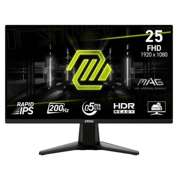MONITOR MSI MAG 255F E20 24.5 PULG PLANO 1920 X 1080 200 HZ ANTI-GLARE HDMI Y DP 9S6-3BC21M-046