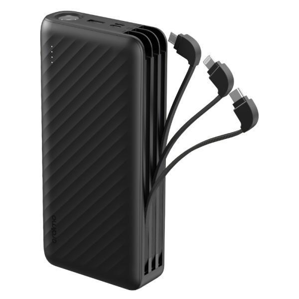 POWER BANK ORAIMO TRAVELER LINK 27 12W 27000MAH CON 3 CABLES INCORPORADOS OPB-P5271 NEGRO