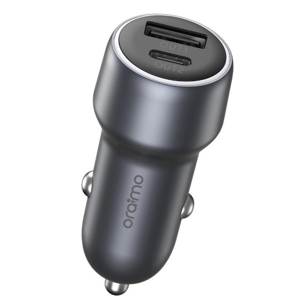 CARGADOR DE CARRO ORAIMO BULLET 48 48W 1 PUERTO USB-A Y 1 PUERTO USB-C OCC-73D NEGRO