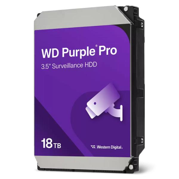 HD INTERNO 18TB WESTERN DIGITAL WD181PURP 3.5 PULG SATA III 512MB/S 7200 RPM CACHE SURVEILLANCE MORADO
