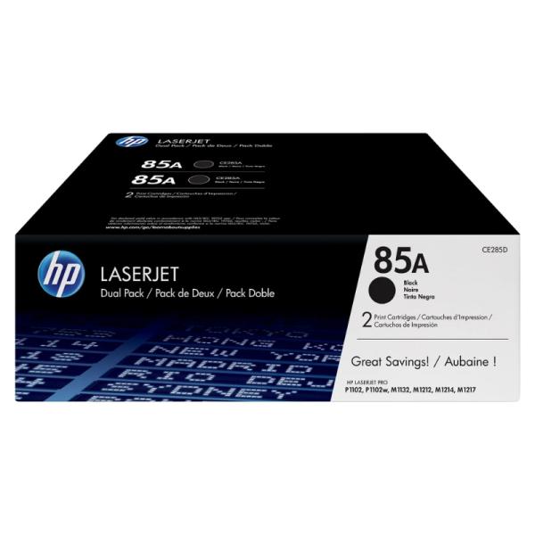 TONER HP 85A LASER JET 2 UNIDADES CE285AD NEGRO