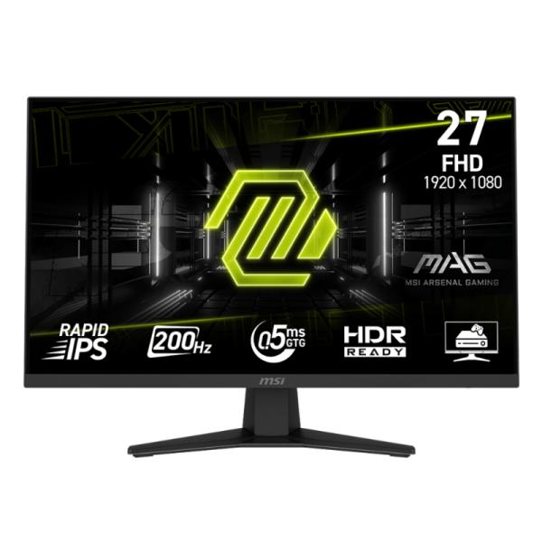 MONITOR GAMING MSI MAG 274F 27" PLANO 1920 X 1080 200 HZ ANTI-GLARE HDMI Y DP 9S6-3CE41H-004 NEGRO
